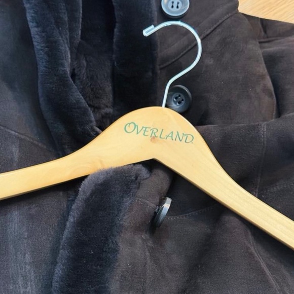 Authentic Overland Shearling Long Coat Coffee/Dark Brown - Picture 15 of 15